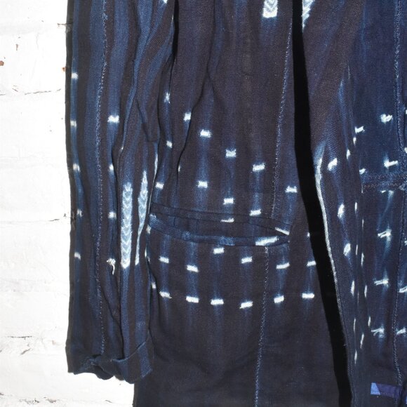 Studio 189 Indigo Handmade in Ghana 100% Cotton Blazer Size Medium - Picture 6 of 7